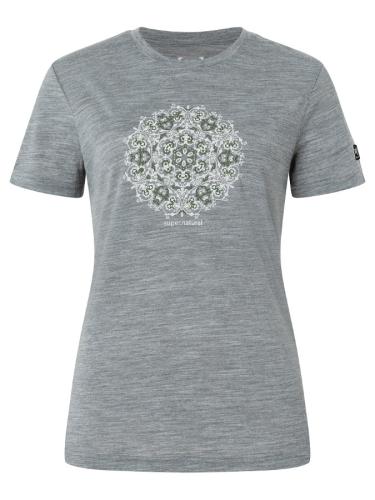 Preview: SN Super Natural W ORNAMENT TEE - cashmere grey mela/leaf mela/white stone