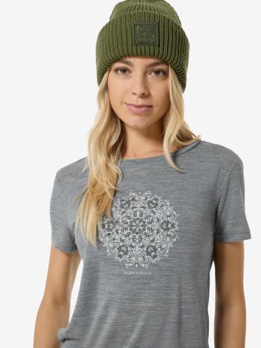 Preview: SN Super Natural W ORNAMENT TEE - cashmere grey mela/leaf mela/white stone