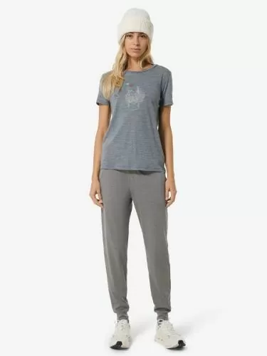 SN Super Natural W FLOWERHANDS TEE - cashmere grey melange/feather grey/chill
