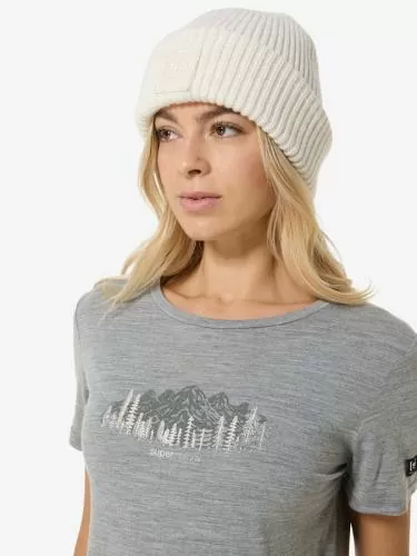 SN Super Natural W CANADIAN WOODS TEE CANADIAN WOODS TEE - cashmere grey mel/v.khaki me/wht stone m