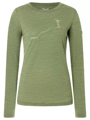 SN Super Natural W BERGGLÜCK LS - leaf melange/feather grey