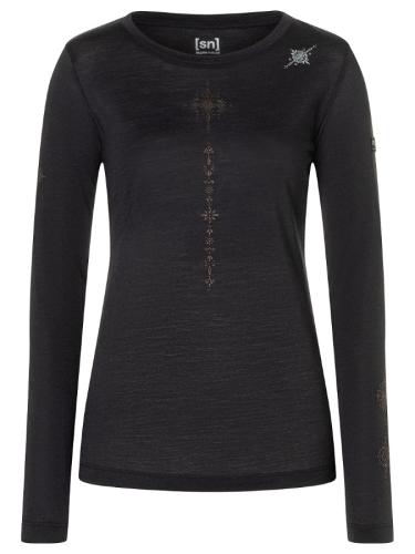 Preview: SN Super Natural W YOGA HODGEPODGE LS YOGA HODGEPODGE LS - jet black/feather grey/copper