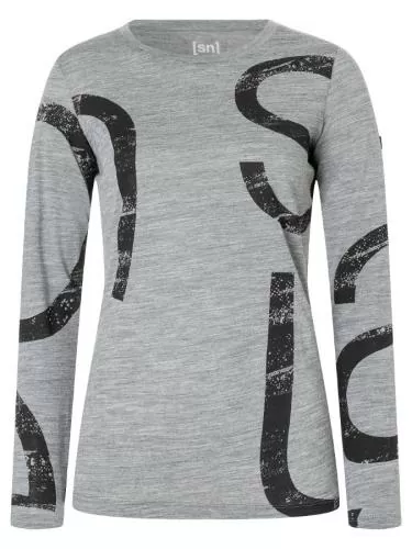 SN Super Natural W CAPITAL LOGO LS CAPITAL LOGO LS - cashmere grey melange/jet black