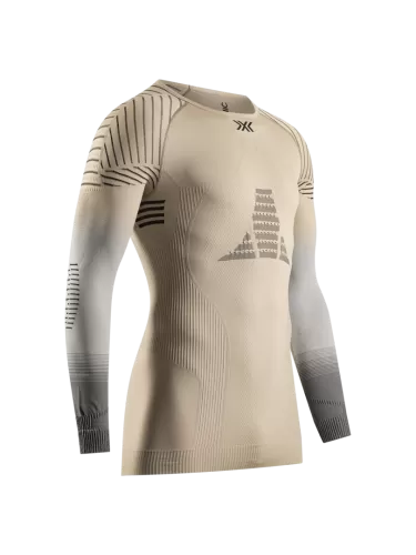 X-Bionic Invent Graphics Shirt LS Herren - sand/light grey/grey