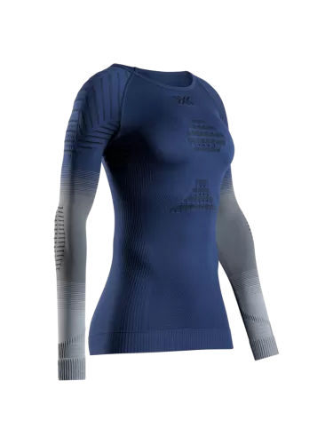X-Bionic Invent Graphics Shirt LS Damen - marine/grey/light grey