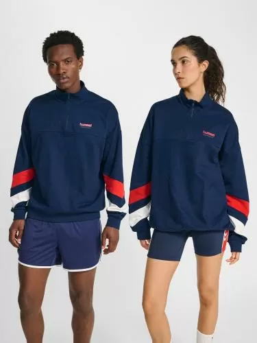 Hummel Hmloversized Halfzip Sportswear - dress blues