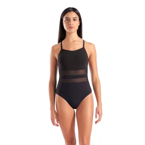 Arena Damen Arena Mesh Equals Swimsuit Back B SCHWARZ