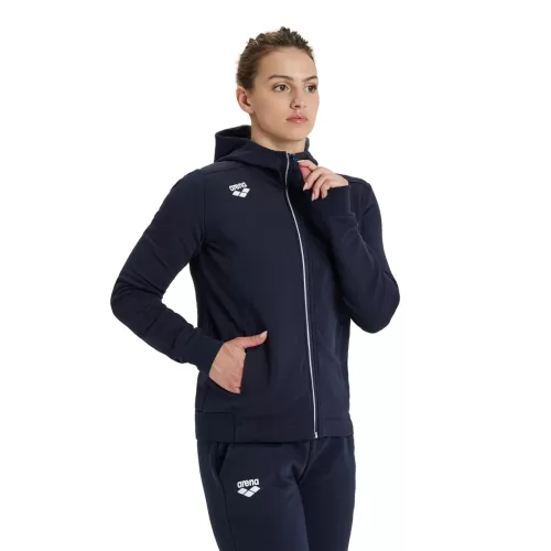 Arena Damen Team Hooded Jacket Panel BLAU