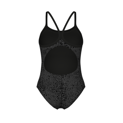 Arena Damen Arena Snakeskin Swimsuit Lightdrop Back SCHWARZ