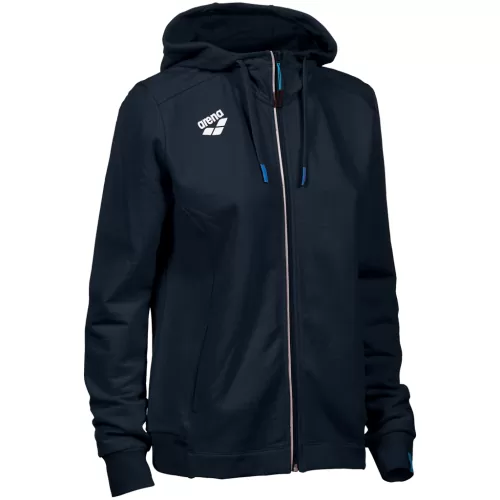Arena Damen Team Hooded Jacket Panel BLAU