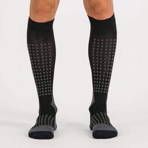 Sportful XC Apex Long Socks – black chily red (Grösse: 2XL)