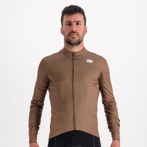 Sportful Checkmate Thermal Jersey - leather/anthracite/pompelmo (Grösse: 2XL)