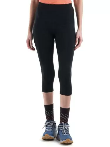 Icebreaker Women Merino 260 Fastray II 20" High Rise 3/4 Tights - black