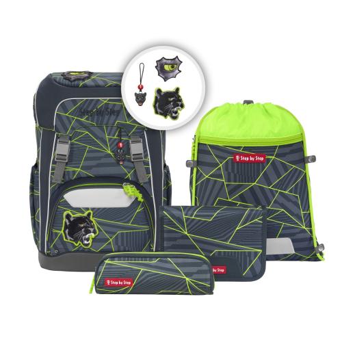 Step by Step GIANT Schulrucksack-Set Dark Cat Chiko, 5-teilig