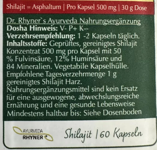 Shilajit Strong von Dr. Rhyner Ayurveda