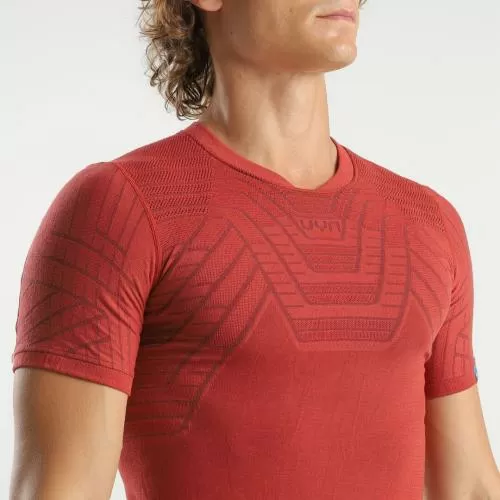 UYN Man Terracross Self Layer Shirt Short Sleeves Support Fit - burn red