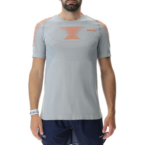 UYN Man Padel Series Smash Shirt Short Sleeves - nautical grey/orange (Grösse: XXL)