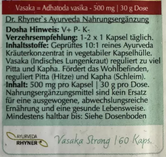 Vasaka Strong von Dr. Rhyner Ayurveda