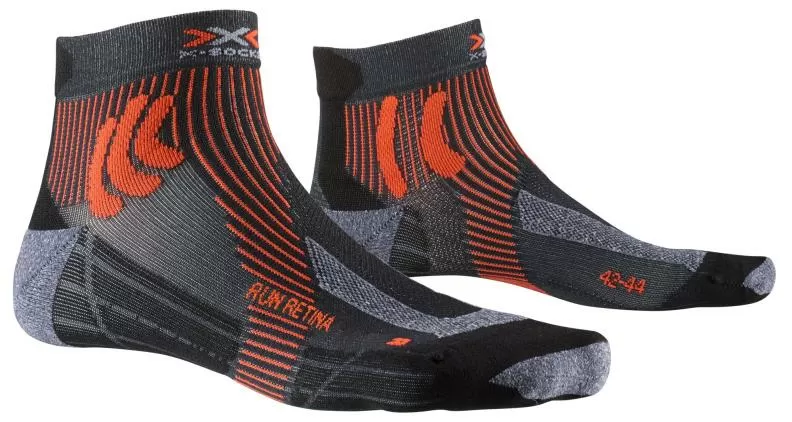 X-SOCKS Run Retina 4.0 Herren - stone grey melange / x-orange