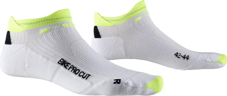 X-SOCKS Bike Pro Cut Unisex - actic white / phyton yellow (Grösse: 45-47)