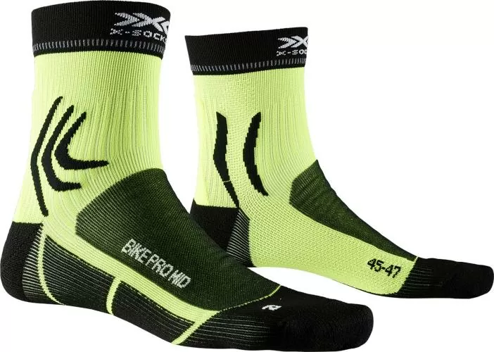X-SOCKS Bike Pro mid Unisex - opal black / phyton yellow