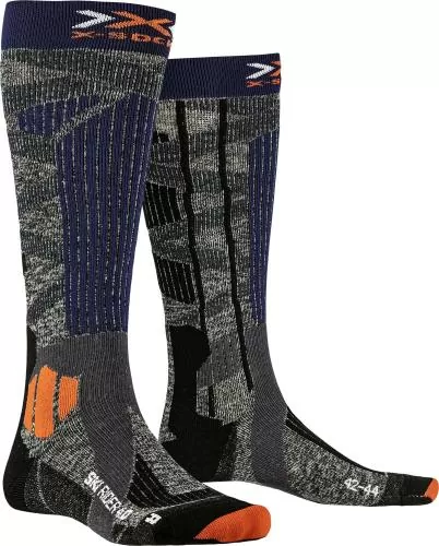 X-SOCKS Ski Rider 4.0 Unisex - stone grey / melange blue