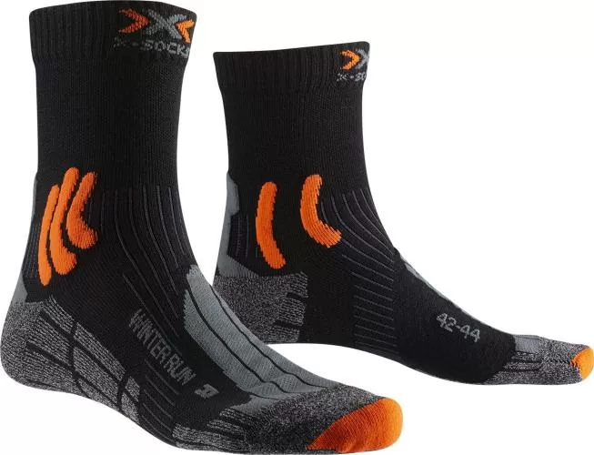 X-SOCKS Winter Run 4.0 Unisex - black / dark grey melange / x-orange