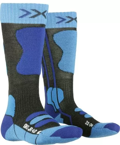 X-SOCKS Ski 4.0 Kids - anthracite melange / electric blue