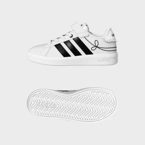 ADIDAS GRAND COURT 3.0 GIRLS EL C - FTWWHT/CBLACK/HIREYE