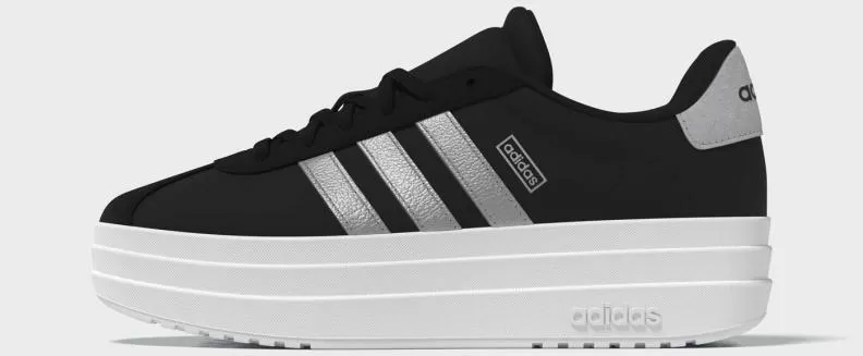 ADIDAS VL COURT BOLD J - CBLACK/SILVMT/FTWWHT