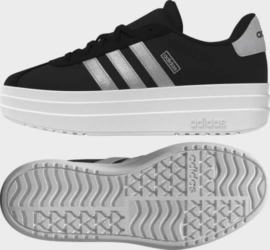 ADIDAS VL COURT BOLD J - CBLACK/SILVMT/FTWWHT