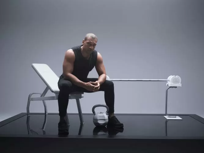 Byzoomfitness Pure Series stehende Hantelbank - weiss