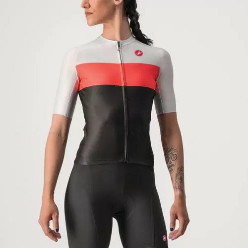 Castelli Aero Pro W Jersey - Light Black/Brilliant Pink-Silver Gray
