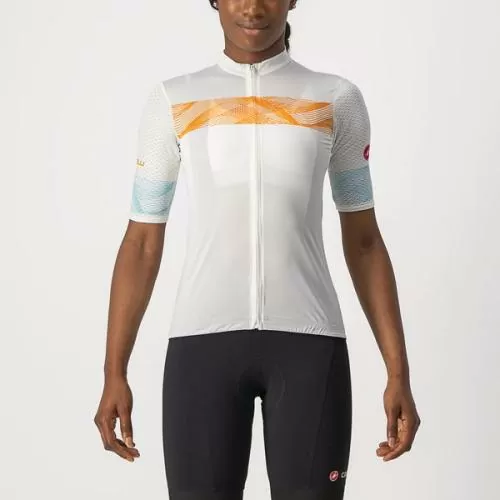 Castelli Fenice Jersey - Ivory/Pop Orange-Skylight