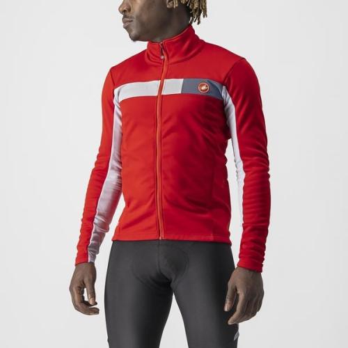 Castelli Mortirolo 6s Jacket - Red/Silver Gray-Silver Reflex (Grösse: S)