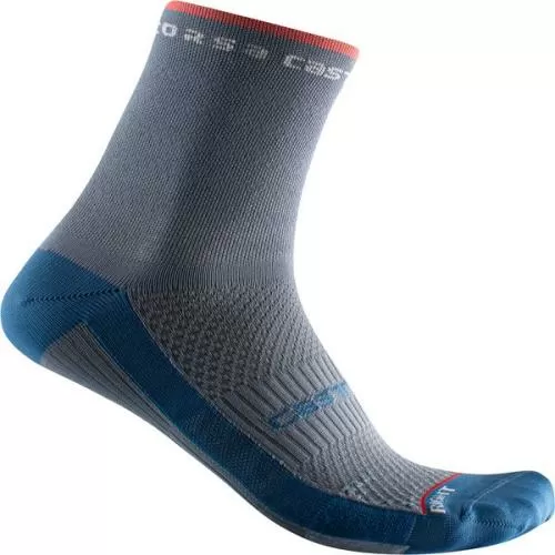 Castelli Rosso Corsa W 11 Sock - Light Steel Blue/Brilliant Pink