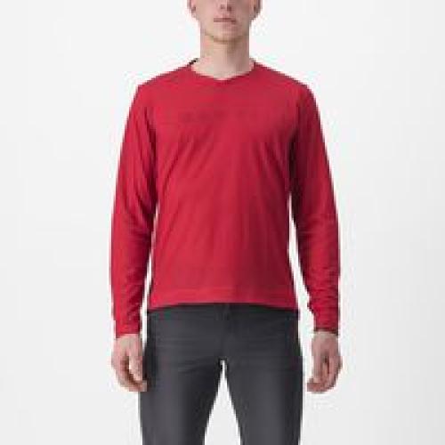 Castelli Trail Tech Longsleeve Tee 2 - Dark Red (Grösse: 3XL)