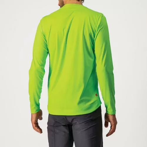 Castelli Trail Tech Longsleeve Tee - Electric Lime/Dark Lime