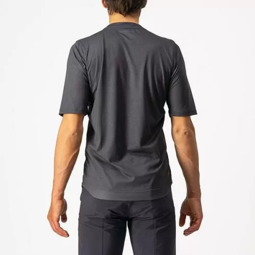 Castelli Trail Tech Tee - Dark Gray/Black-Electric Lime