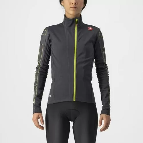 Castelli Transition W Jacket - Dark Gray/Brillian Yellow