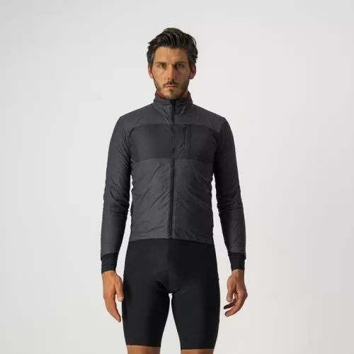 Castelli Unlimited Puffy Jacket - Dark Gray/Black-Brilliant Orange