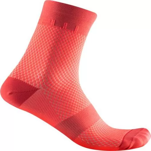 Castelli Velocissima 12 Sock - Brilliant Pink/Coral Flash