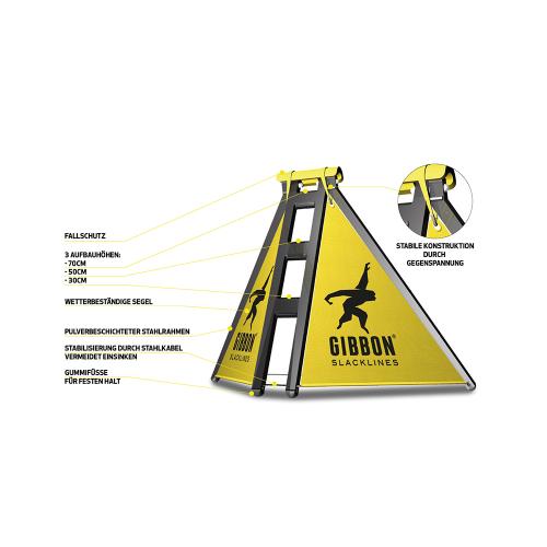 Gibbon Slackline-Halterung - gelb schwarz