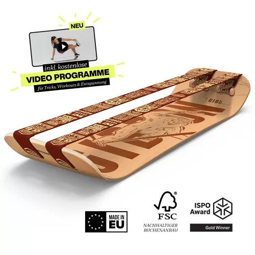 Gibbon Slackboard Set Roots Rocker Trave l - braun