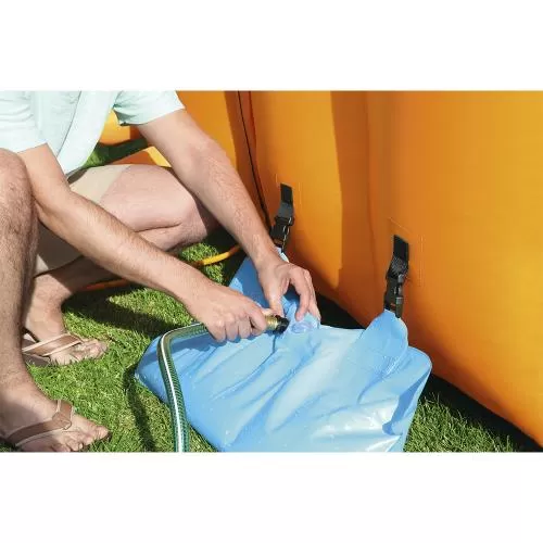 Bestway H2OGO! Turbo Splash Mega-Wasserpark Zone mit Dauergebläse 365 x 320 x 270cm - orange blau