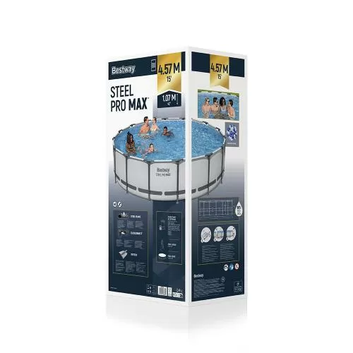 Bestway Steel Pro MAX Frame Pool Komplet t-Set 457 x 107 cm - grau