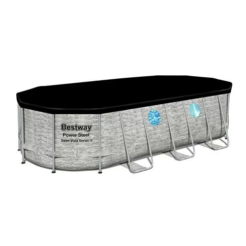 Bestway Power Steel Swim Vista Series II Aufstellpool Komplett-Set 549x274x122cm - grau
