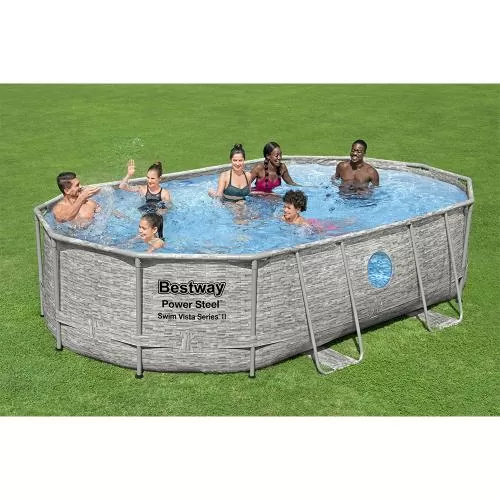 Bestway Power Steel Swim Vista Series II Above Ground Pool Set 488x305x107 cm - grey