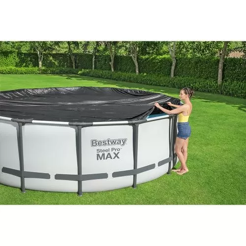 Bestway PVC-Abdeckplane 470 cm, rund - schwarz