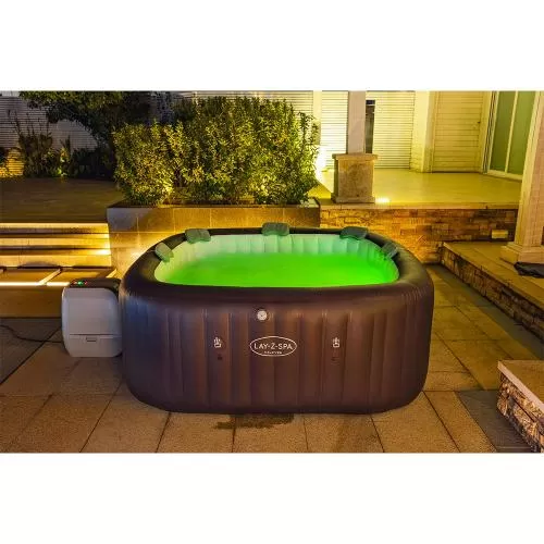 Bestway Lay-Z-Spa Maldives Energy-Efficient Smar t HydroJet Pro Inflatable Hot Tub w. App - brown